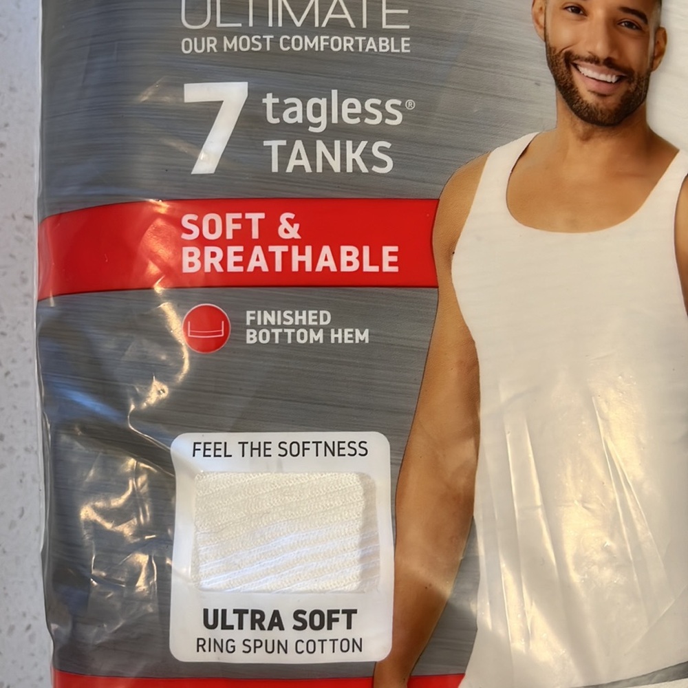 NWT - Hanes tank tops. 7 tanks, size XL are comfortable, soft and breathable - Picture 2 of 3